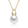 Pear Shape White Mother-Of-Pearl Pendant Necklace In 14K Gold Over Brass