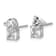 Rhodium Over Sterling Silver Polished Pear and Square Cubic Zirconia
Post Earrings