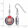 Rhodium Over Sterling Silver MLB LogoArt Chicago Cubs Enameled Earrings