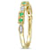 Emerald and Diamond 10K Yellow Gold Ring 0.14ctw