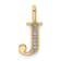 14K Yellow Gold Diamond Letter J Initial Pendant