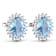 1.92ctw 14K White Gold Aquamarine and White Diamond Halo Earrings