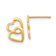 14k Yellow Gold Hearts Stud Earrings