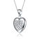 Pave CZ Heart Pendant Necklace In White Rhodium Over Brass