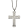 Titanium Brushed and Polished Cross Pendant with 22 Inch Ball Chain