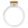 10x8mm Emerald Cut Citrine and 1/10 ctw Diamond Rhodium Over Sterling
Silver Ring