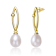 Pear Shape Freshwater Pearl And CZ Drop Earrings In 14K Gold Over
Sterling Silver