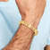 14K Yellow Gold Satin and Polished Men's Link Bracelet