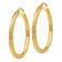 14k Yellow Gold 1 3/4" Diamond-cut Round Hoop Earrings