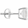 White Cubic Zirconia 14k White Gold Studs With Velvet Gift Box 3.00ctw