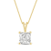 White Cubic Zirconia 14k Yellow Gold Pendant With Chain 2.00ctw