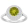 7mm Round Peridot And White Topaz Accents Rhodium Over Sterling Silver
Double Halo Ring