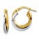 14k Yellow Gold and 14k White Gold 5/8" Polished Double Hoop Earrings