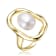 Pear Shape Freshwater Pearl Outline Frame Ring In 14K Gold Over Sterling Silver