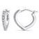 Diamond Heart Hoop Earrings in 10k White Gold