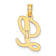 14k Yellow Gold Script Letter L Initial Pendant