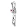 Rhodium Over 10k White Gold 0.09 cttw Ruby and Diamond Fleur-de-Lis
Cross Slide Pendant