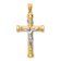 14k Two-tone Gold Textured INRI Crucifix