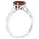 8mm Round Garnet Rhodium Over Sterling Silver Ring