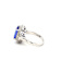 Tanzanite 12x10mm Oval and White Zircon Rhodium Over Sterling Silver Ring