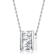 Rectangle CZ Solitaire Pendant In Sterling Silver