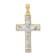 14K Yellow and White Gold Polished and Diamond-cut Cross Pendant