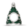 Sterling Silver Enamel Cubic Zirconia Christmas Tree Bead