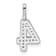 Rhodium Over 14k White Gold Diamond Number 4 Pendant