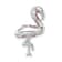 Rhodium Over Sterling Silver Polished Pink Crystal Flamingo Chain Slide