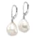 Rhodium Over 14K White Gold 13x15mm Keshi White Freshwater Cultured
Pearl Dangle Earrings