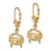 14k Yellow Gold 2D Textured Blue Crab Dangle Earrings