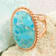 Barse Turquoise Oval-Cut Statement Ring In Bronze
