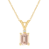 7x5mm Emerald Cut Morganite with Diamond Accent 14k Yellow Gold Pendant
With Chain