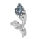 Rhodium Over Sterling Silver Polished Crystal Mermaid Tail Chain Slide
