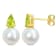 4/5 CT TGW Peridot and 8.5-9MM Freshwater Cultured Pearl Earrings in
Yellow Plated Sterling Silver