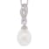 10-10.5mm Off-Round White Freshwater Pearl, Cubic Zirconia Sterling
Silver Drop Pendant with Chain