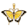 14k Yellow Gold Multi-Color Enameled Butterfly Pendant