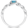 London Blue Topaz & Diamond 10K White Gold Link Ring 0.44ctw