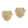 14K Yellow Gold and Rhodium Over 14K Yellow Gold Textured Filigree Cross
Center Heart Stud Earrings