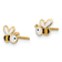 14K Yellow Gold Enamel Bumble Bee Post Earrings