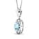 1.48ctw 14K White Gold Aquamarine and White Diamond Pendant with 18 inch
Cable Chain