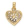 14k Yellow Gold 2D Filigree Heart with Flower Design Charm