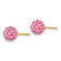 14k Yellow Gold Rose Crystal 6mm Stud Earrings
