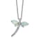 Rhodium Over Sterling Silver Lab Created Opal and Cubic Zirconia Dragonfly
