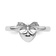 Sterling Silver Stackable Expressions Heart with Bow Diamond Ring 0.024ctw