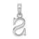 Sterling Silver Polished Block Initial -S- Pendant