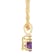5mm Round Amethyst with Diamond Accent 14k Yellow Gold Pendant With Chain