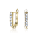 Pave CZ U-Hoop Earrings In 14K Gold Over Brass
