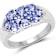 Oval Lavendar Tanzanite Rhodium Over Sterling Silver Cluster Ring 1.7ctw