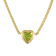 14K Yellow Gold Over Sterling Silver Peridot Heart Curb Chain Necklace 1.0ctw